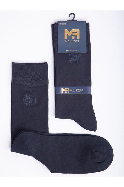 MRHERO Мъжки парфюмирани дълги чорапи от 6 тъмносини бамбукови чорапи - 1064-mh