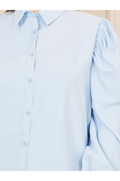 Styli Plus Puff Long Sleeve Button Down Shirt