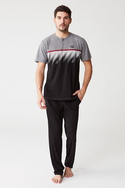 Mod Collection Men's Anthracite Melange Pajama Set