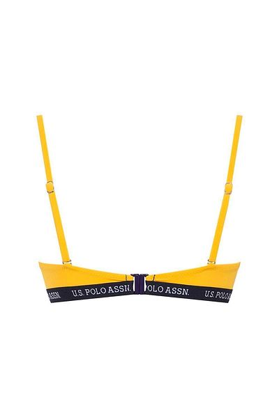 U.S. Polo Assn. Women's Yellow Wide Triangle Bikini Top