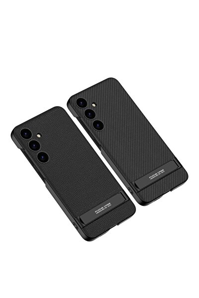 SBY TEKNOLOJİ حافظة متوافقة مع هاتف سامسونج S24 مع حامل جلدي عمودي لحماية الك...