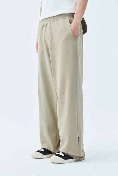 VAMOSCLO OVERSIZE TRACKSUIT BOTTOM WITH ELASTIC WAIST-MINK