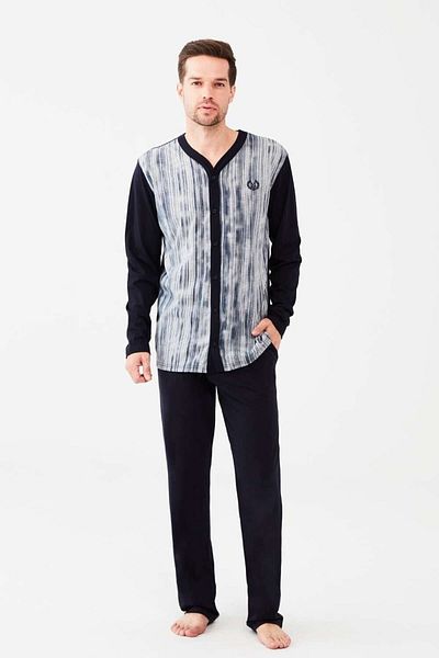 Mod Collection Σετ ανδρικής πιτζάμα με πατιλέτα Navy Blue
