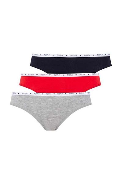 U.S. Polo Assn. Women's Gray 3-Piece Slip Panties 66209