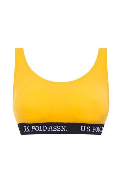 U.S. Polo Assn. Women's Yellow U-Neck Bralette Bikini Top