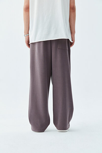 VAMOSCLO Oversize Modal Fabric Tracksuit with Label Detail - Brown