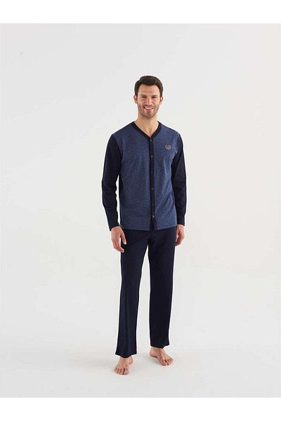 Mod Collection Σετ ανδρικής πιτζάμα με πατιλέτα Navy Blue