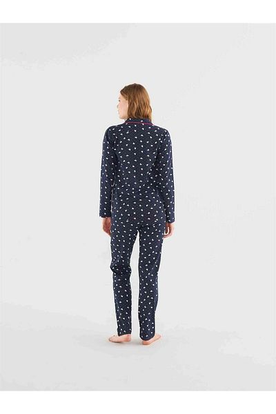 Mod Collection Γυναικείο Σετ Πυτζάμες Navy Blue ολόσωμο
