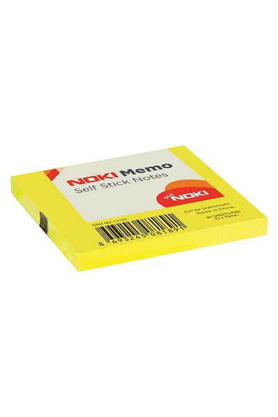 Noki 75x75 mm Adhesive Note Paper - Lemon Yellow, 80 Sheets, 12 Pieces 12133