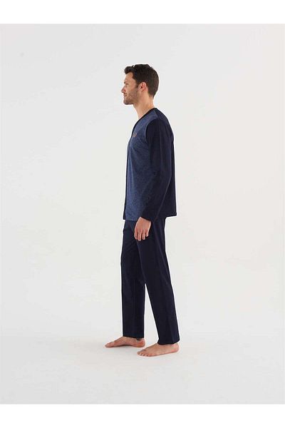 Mod Collection Σετ ανδρικής πιτζάμα με πατιλέτα Navy Blue