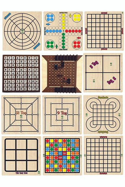Kiri wooden intelligence and strategy game 12 pieces set