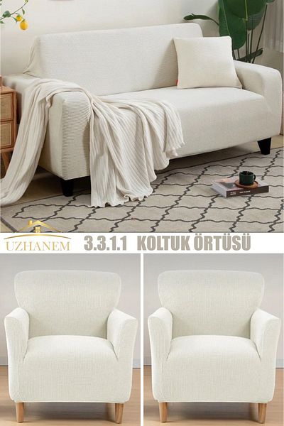 uzhanem 3 3 1 1 Σετ Καλύμματα Καναπέ Lycra - Προϊόν Οικιακής Υφαντικής