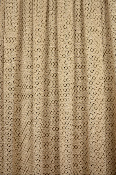 AKÇA TEKSTİL Gold Color Large Honeycomb Model - Single Winged, Ready Planted Pleated Background Curtain 75*260 cm