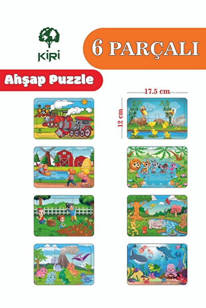 Kiri Ahşap çocuk puzzle 6 parçalı