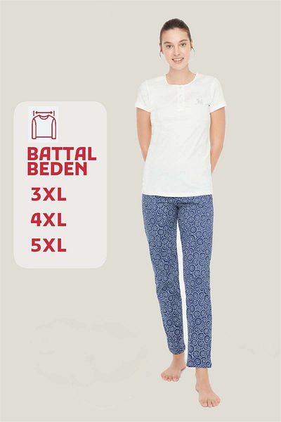 Mod Collection Set de lenjerie de dormit oversize pentru femei ecru