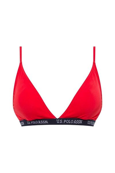 U.S. Polo Assn. Top de bikini roșu triunghi larg pentru femei
