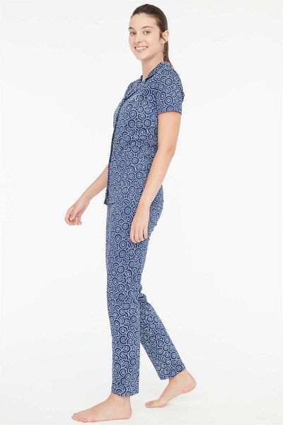 Mod Collection Γυναικείο Σετ Πυτζάμες Navy Blue - Μήκος Πατιλέτα 3881