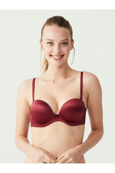 U.S. Polo Assn. - Sutien de damă Burgundy fără bretele dublu sprijinit 66149