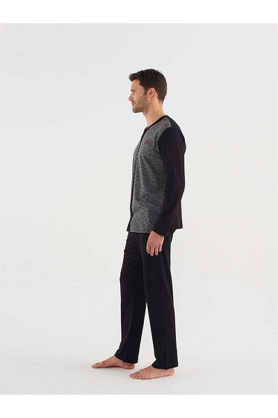 Mod Collection Mod 3736 Male Pajama Suit with a Placket on the Body 23K