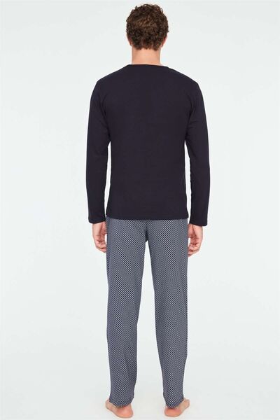 Mod Collection 3812 Erkek Lacivert V Yaka Pijama Takımı-lacivert