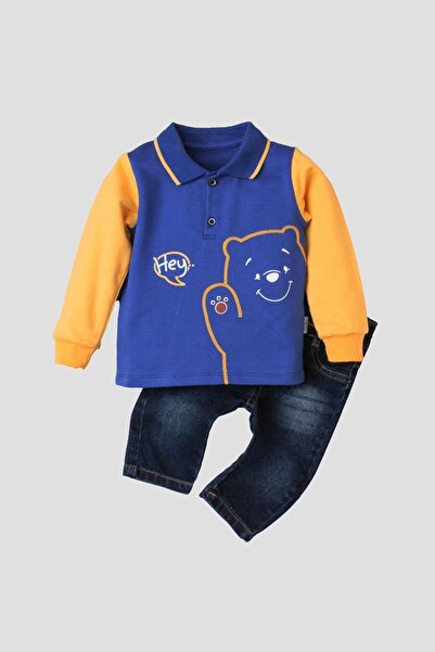 Kidex’s Baby Erkek Bebek Kısa Kollu Gömlek Pantolon Ikili Takım %100 Pamuklu