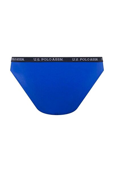 U.S. Polo Assn. Women's Saks Blue Thick Edged Elastic Bikini Bottom