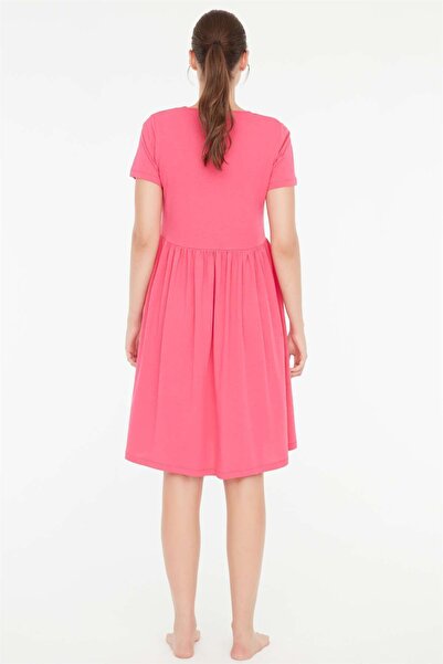 Mod Collection - Kadın Fuşya V Yaka Elbise