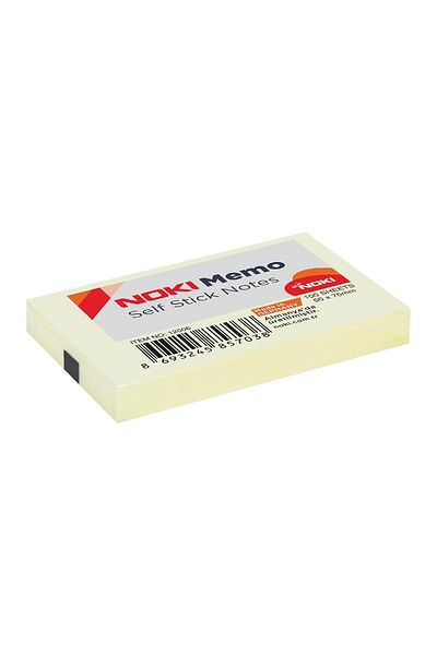 Noki 50x75mm Yellow Adhesive Memo Note Paper - 100 Sheets, 12 Pieces 12006