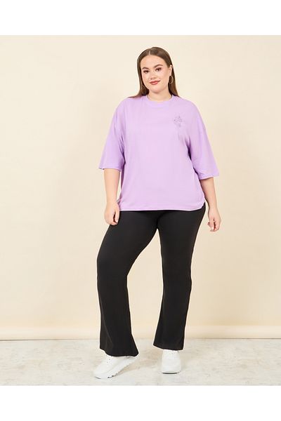 Styli Plus Oversized Drop Shoulder Front and Back Beautiful Print T-shirt