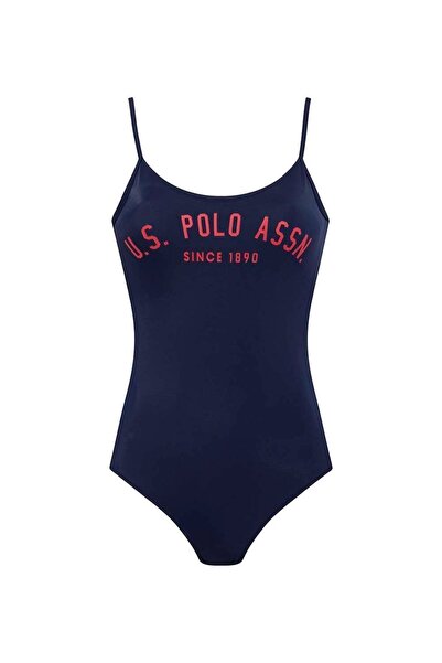 U.S. Polo Assn. Costum de baie de damă bleumarin cu bretele subțiri cu gât în U