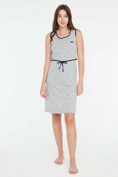 Mod Collection - Rochie de damă gri Melange cu mâneci zero