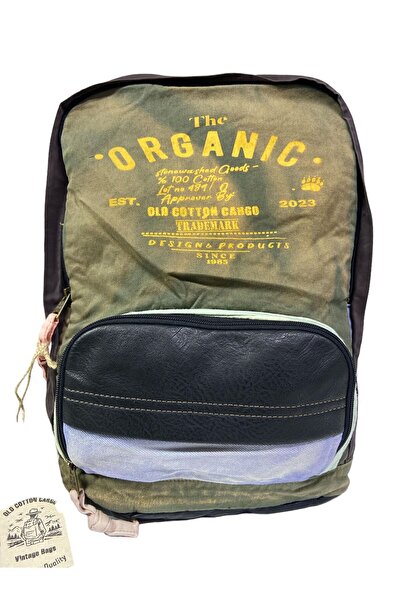 Old Cotton Kaliteli Tek Bölmeli Vintage Disayn Günlük Gezi Spor Okul Sırt Çantası Patchwork Komor 29x42cm