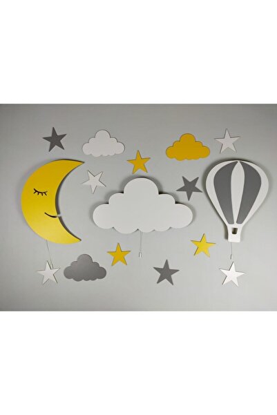 fabrikahşap Dekoratif Ahşap Aydede Isimli Bulut Balon Gece Lambası