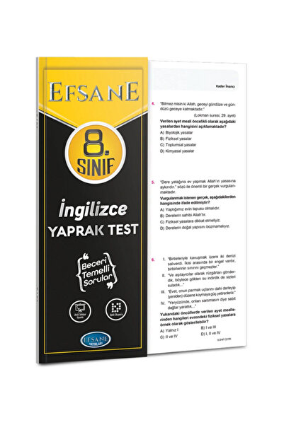 Efsane Yayınları 8.Sınıf İngilizce Yaprak Test ( Beceri Temelli - Akıllı Taht...