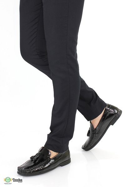 DOCKA Men's Genuine Leather Summer Patent Leather Ballerina Loafer - Black, Soft Opening, ER042