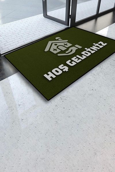 Valerine Life Real Estate Agent Informal Menkul Office Olive Green Welcome Door Mat 45x70cm