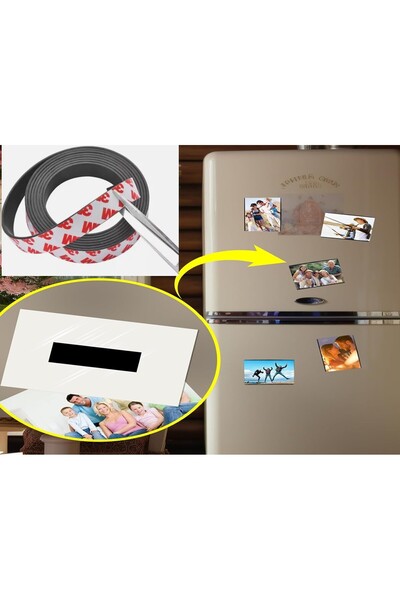 Hdg 2 Metre Yapışkanlı Kesilebilir Esnek Magnet Resim Magneti Buzdolabı Magnet Mıknatısı 2cm Genişlik