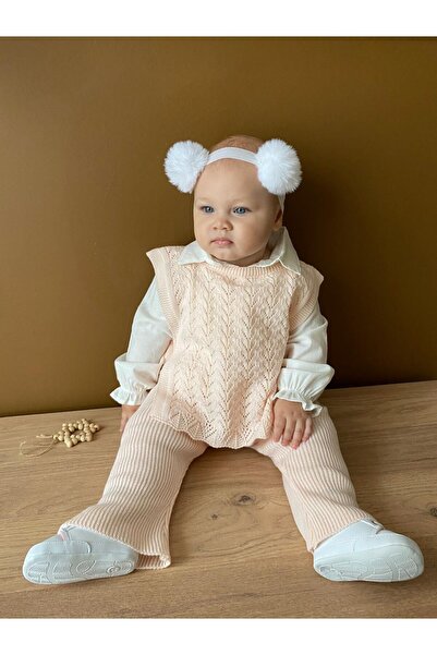 Minizade طقم أميليا للفتيات الصغيرات مكون من 3 قطع مع سترة وقميص