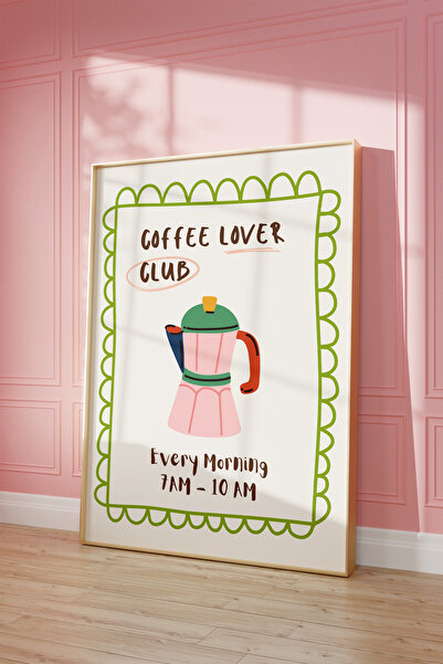 Vinca Prints Coffee Lover Poster, Moka Pot Poster, Estetik Mutfak Posteri