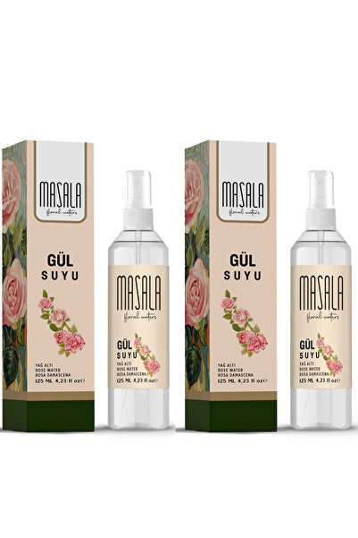 Masala 2 Adet Saf Gül Suyu 125 Ml %100 Doğal Yağlı Hidrosol - Tonik Rose Flor...