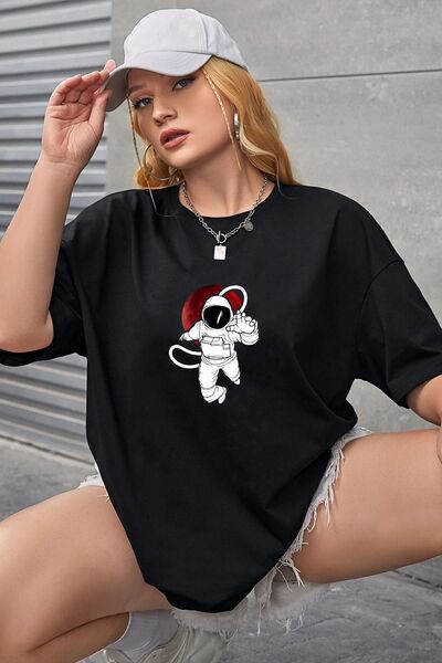 trendypassion تي شيرت مطبوع ناسا للجنسين