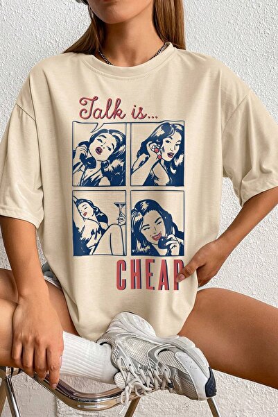 trendypassion Talk unisex este un tricou oversize cu imprimeu ieftin