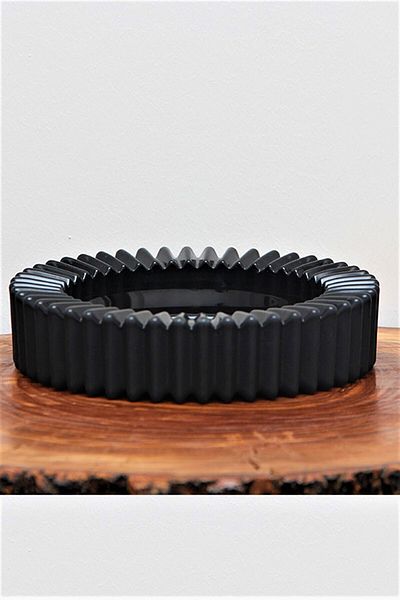 PİNK DESİGN KİTCHEN Black Luxury Glass Ashtray 14cm