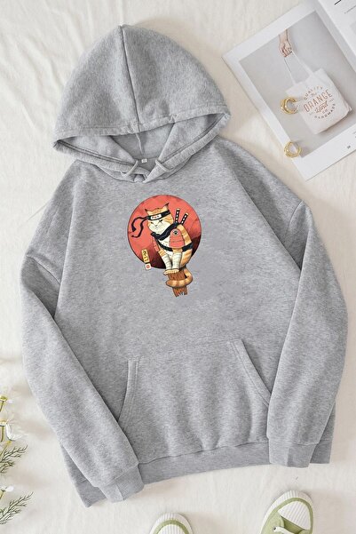 trendypassion سويت شيرت مطبوع عليه قطة شينوبي للجنسين