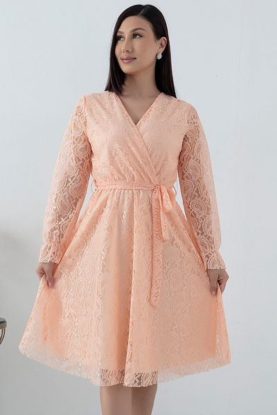 PULLIMM Lace Detailed Double Breasted Collar Midiboy Evening Dress - 13453