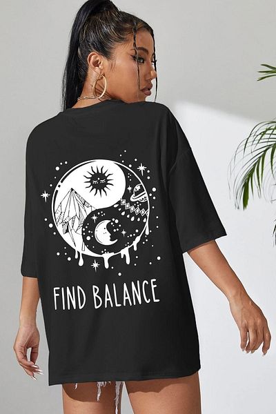 trendypassion Μπλουζάκι Unisex με στάμπα Yin & Yang