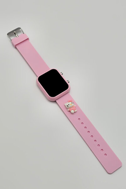 tutkanstore Kitty Figürlü Dijital Çocuk Kol Saati Kız Çocuk (Pudra Pembe)