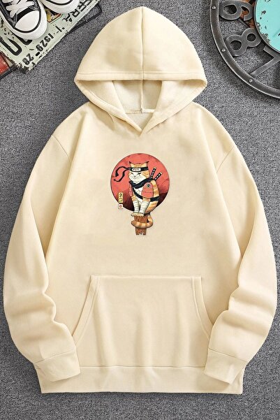 trendypassion سويت شيرت مطبوع عليه قطة شينوبي للجنسين