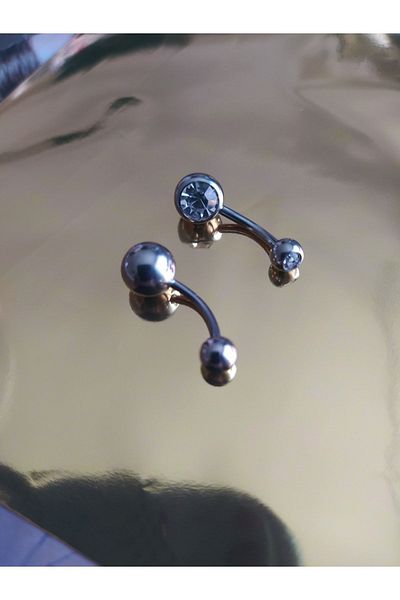 AyçaSilver Ikilim Surgical Steel Belly Piercing
