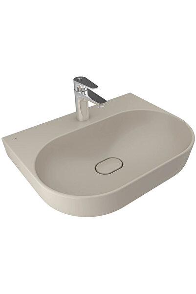 KALE Zero 2.0 60x45 Cm Armatür Bantlı Mat Vizon Oval Tezgah Üzeri Lavabo